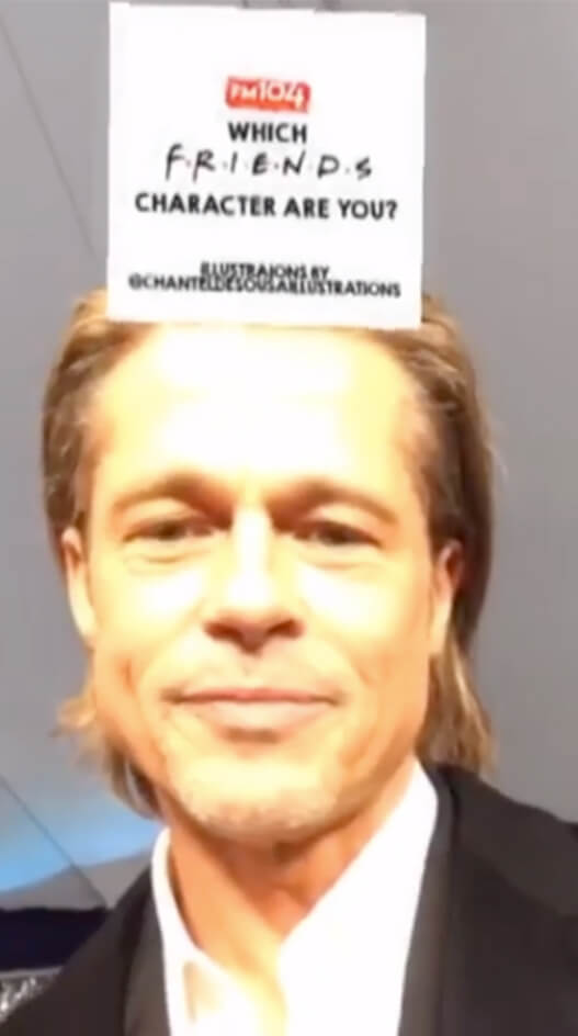 Brad Pitt using which Friends character instagram Filter